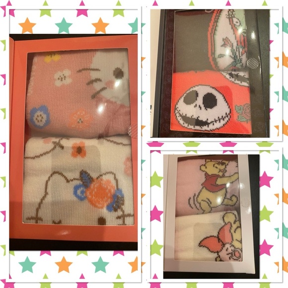 Woman's 6 Pair No Show Socks Size 4-10 Hello Kitty Winnie the Pooh Queen Screams - Picture 2 of 14